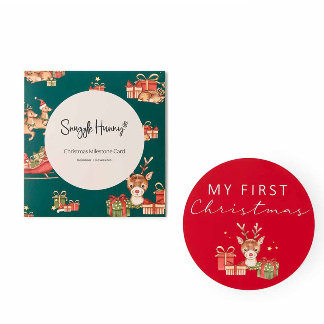 SNUGGLE HUNNY REVERSIBLE SINGLE MILESTONE CARDS - REINDEER