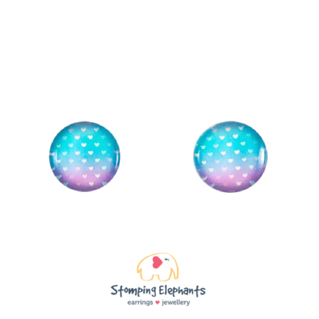 STOMPING ELEPHANTS OMBRE SWEETHEART EARRINGS (SMALL)