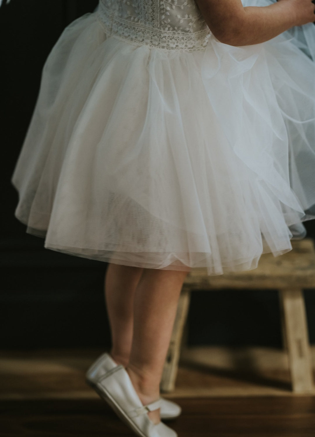 BEBE EMBROIDERED ORGANZA DRESS