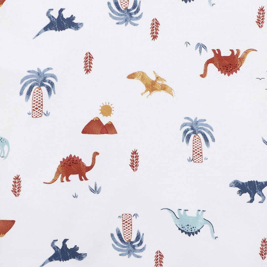 BEBE WHITE LABEL DINO ORGANIC L/S ROMPER