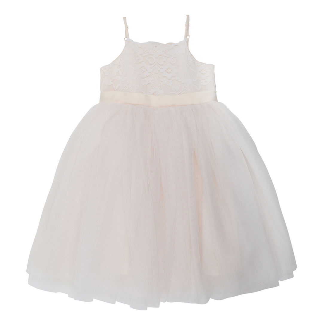 BEBE LACE BODICE DRESS