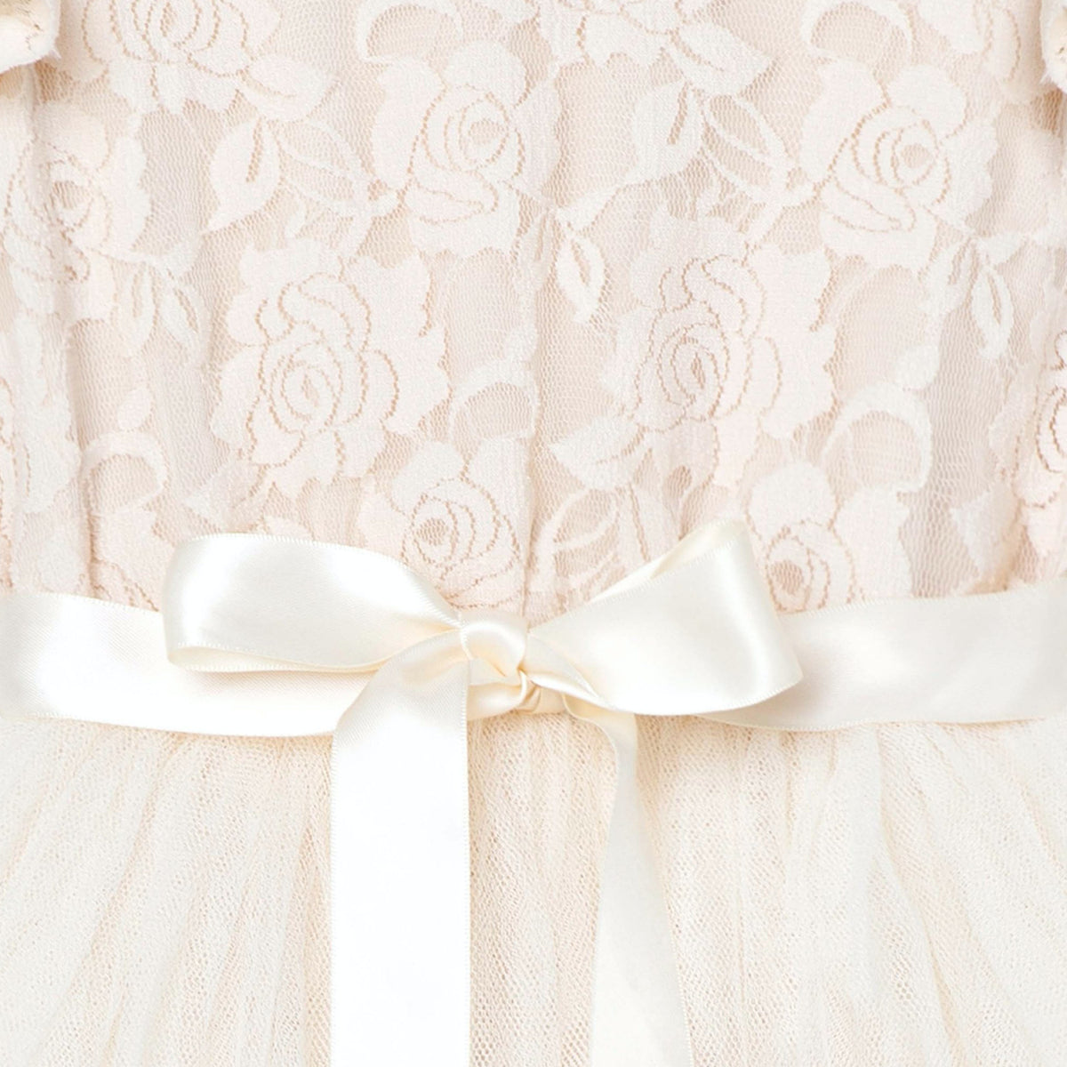 DESIGNER KIDZ LIBBY LACE TUTU DRESS - BEIGE