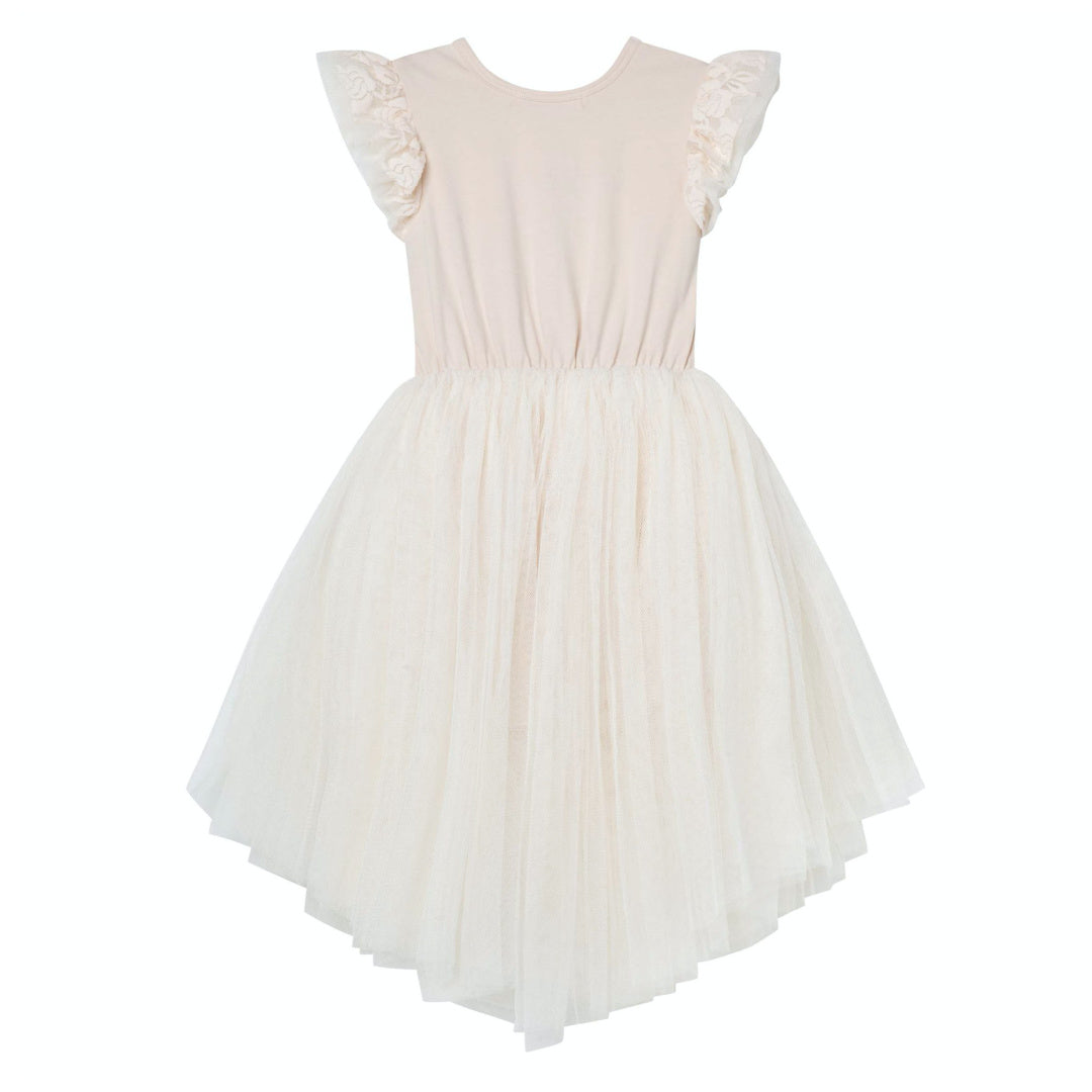 DESIGNER KIDZ LIBBY LACE TUTU DRESS - BEIGE
