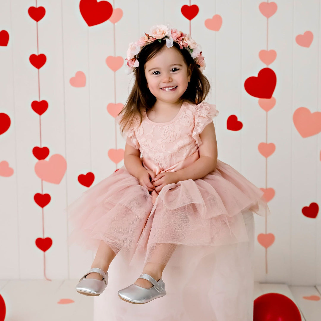 DESIGNER KIDZ MY FIRST LACE TUTU DRESS - TEA ROSE