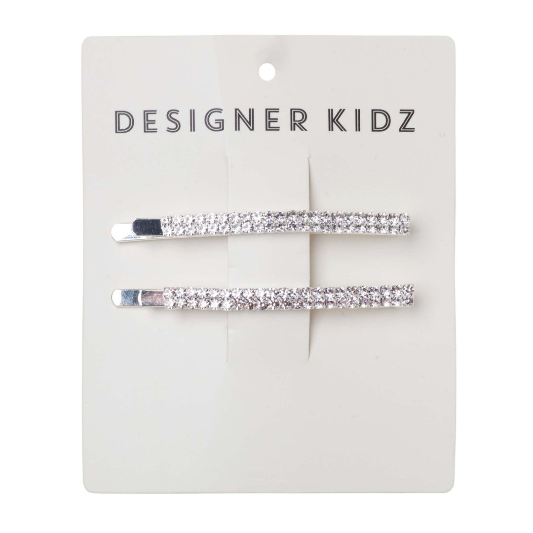 DESIGNER KIDZ SILVER SPARKLE HAIR CLIP PACK
