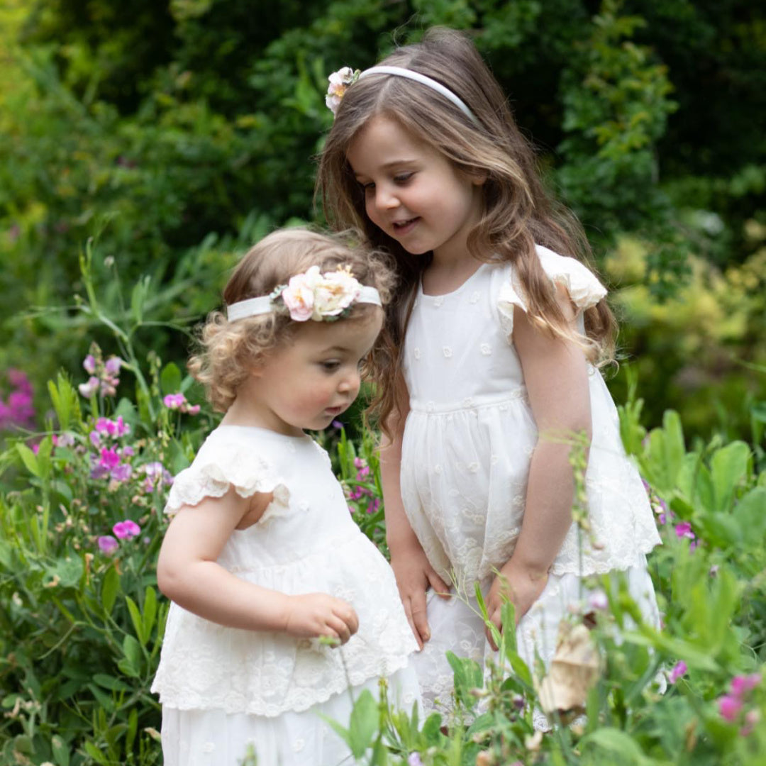 MISS ROSE SISTER VIOLET BLOSSOM BABY LACE DRESS - CREAM