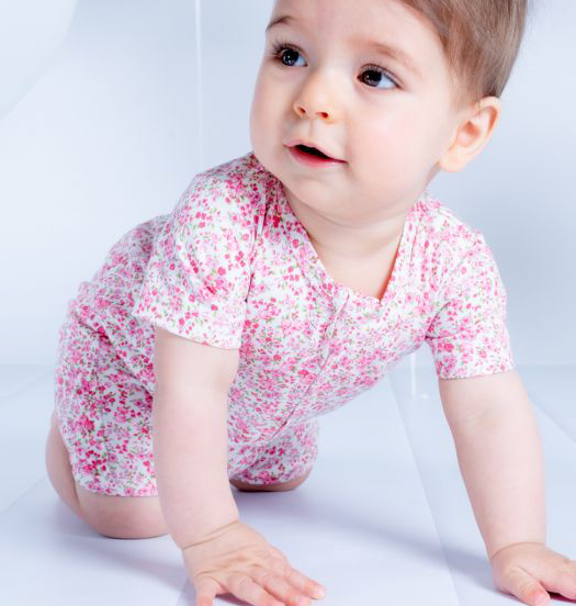 BEBE WHITE LABEL BABY GIRLS FLORAL ROMPER