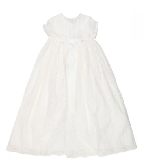BEBE GIRLS BOW FRONT CHRISTENING DRESS - IVORY