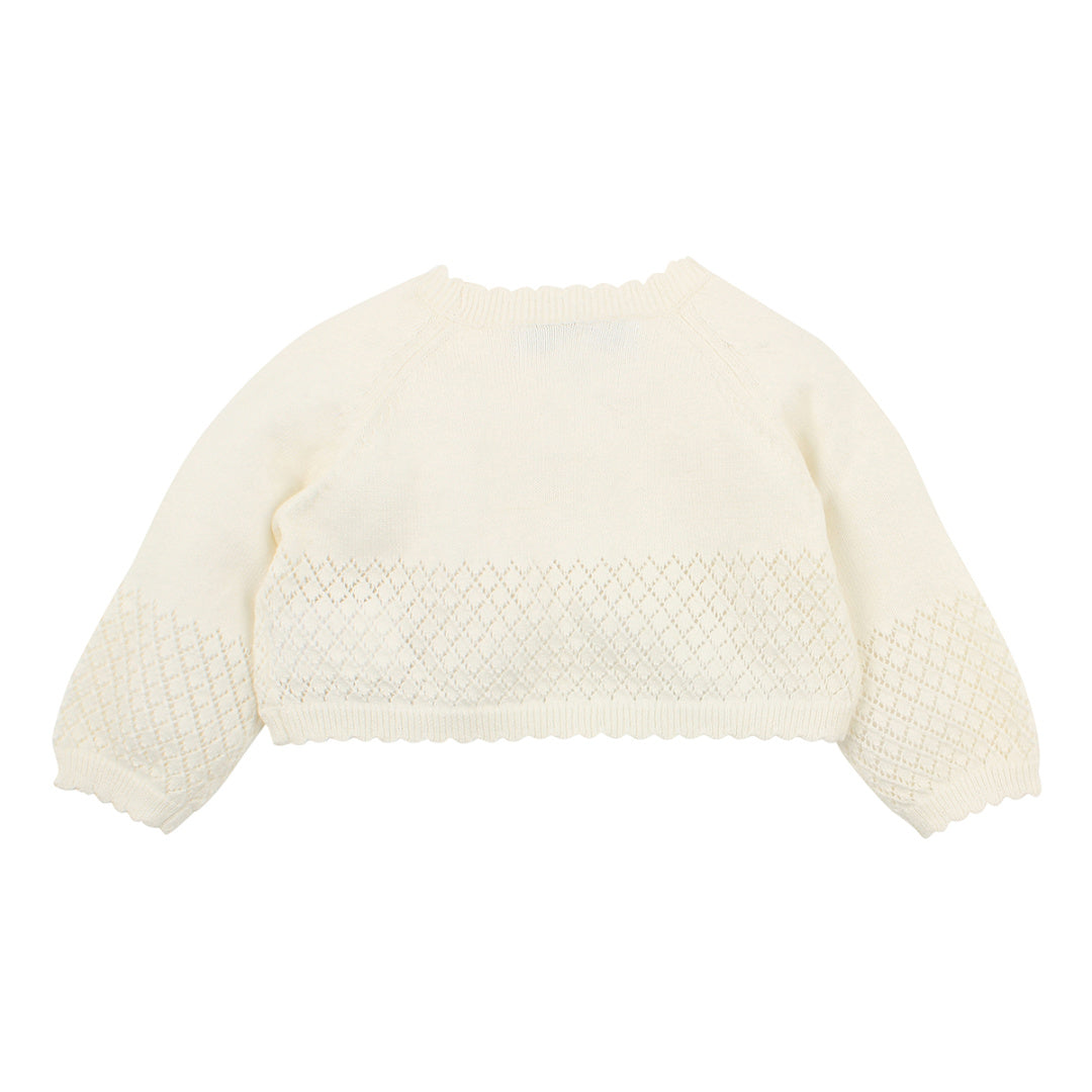 BEBE POINTELLE CARDIGAN - IVORY