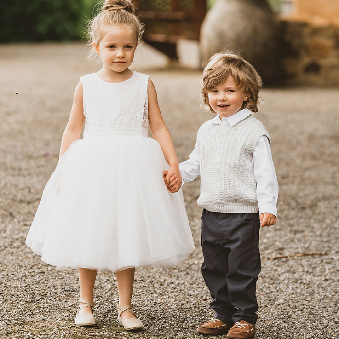 BEBE EMBROIDERED ORGANZA DRESS