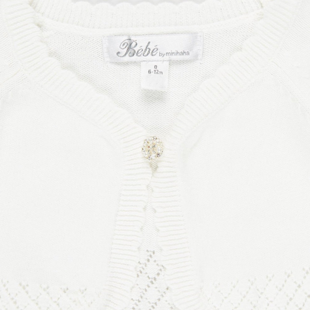BEBE POINTELLE CARDIGAN - IVORY