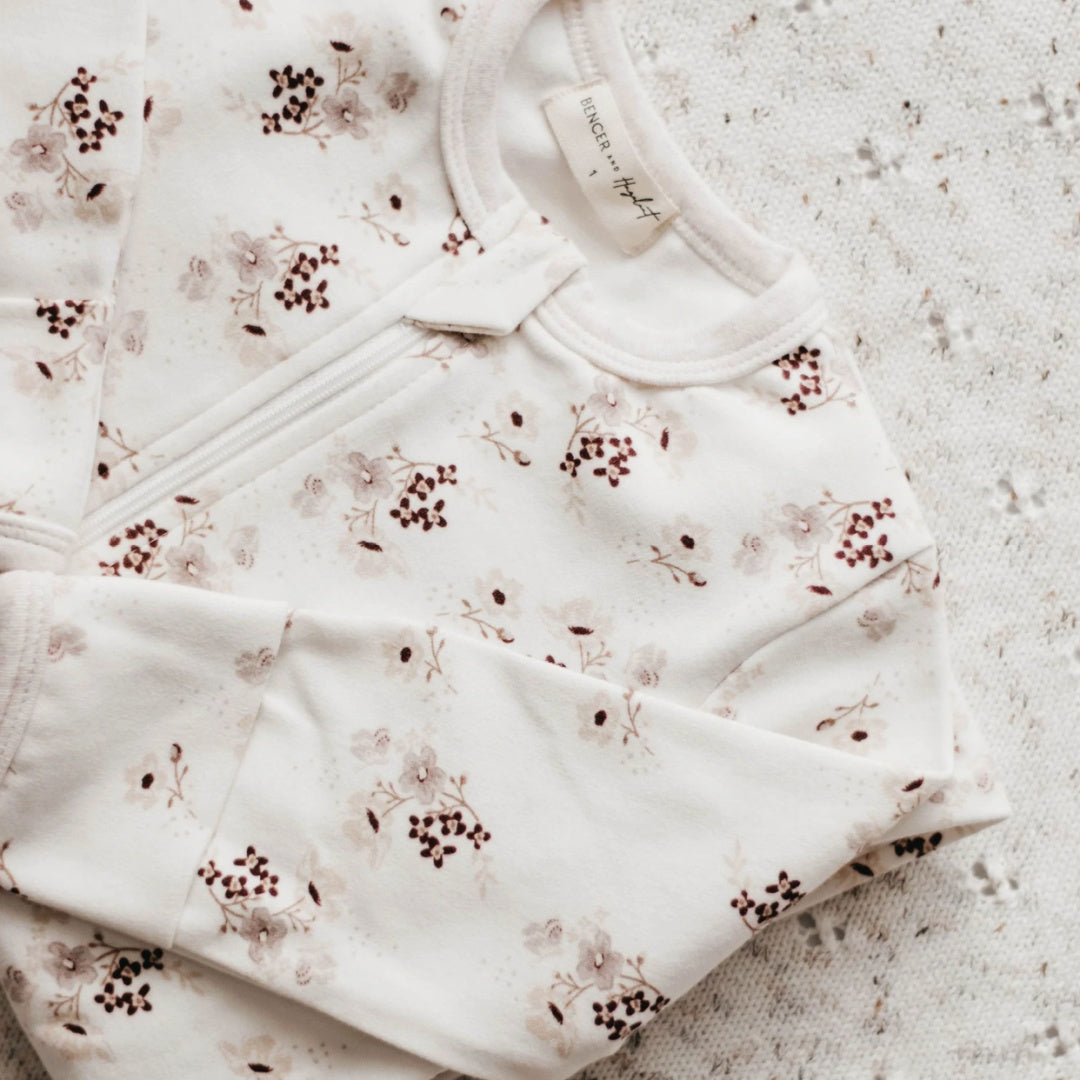 BENCER & HAZELNUT POSY ZIP ROMPER