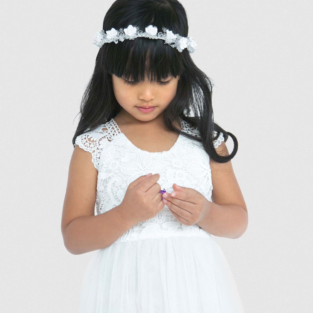 DESIGNER KIDZ ANGIE LACE BODICE DRESS