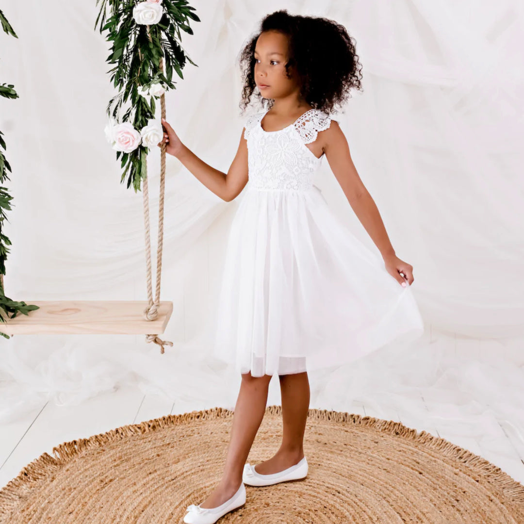 DESIGNER KIDZ ANGIE LACE BODICE DRESS