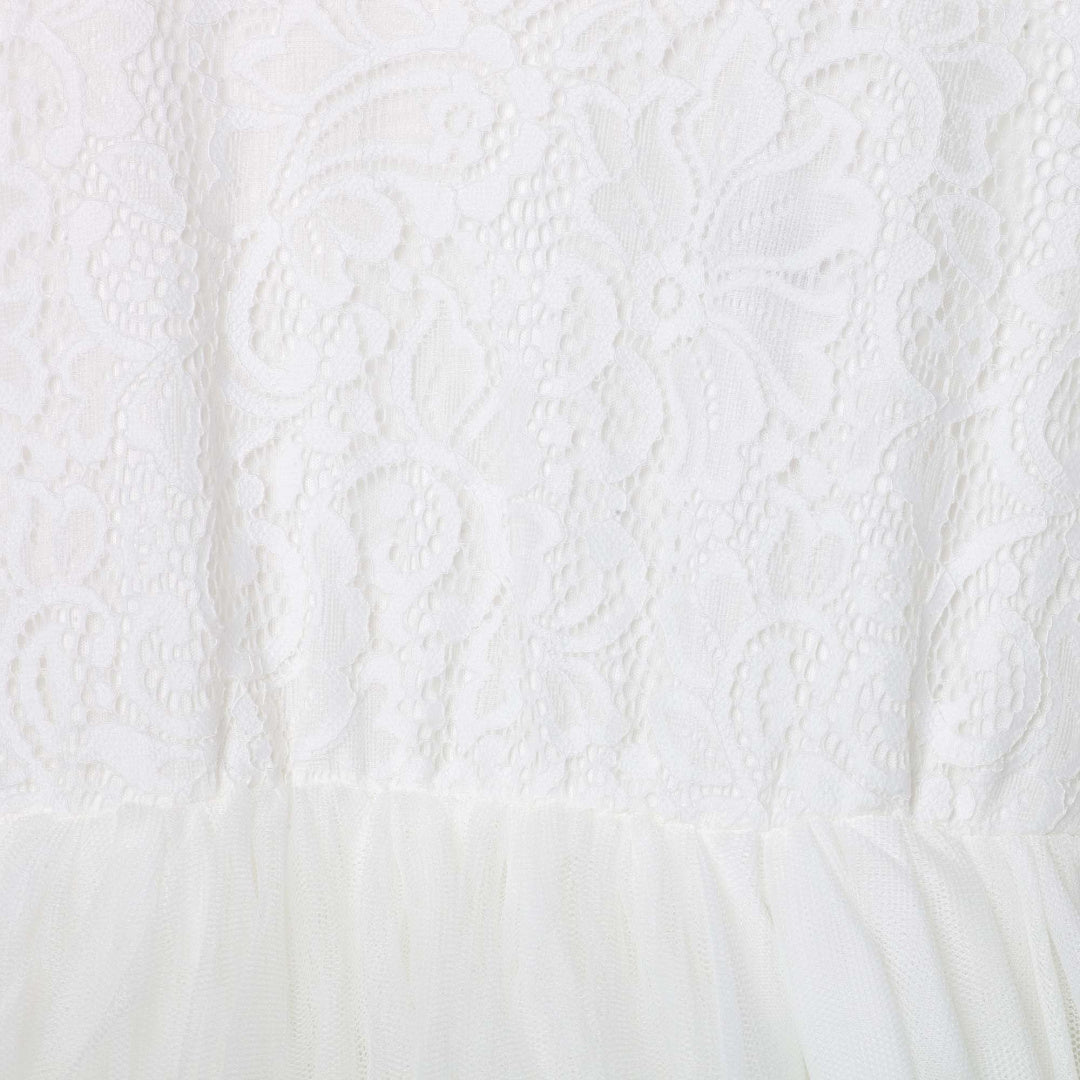 DESIGNER KIDZ DELILAH L/S LACE DRESS - IVORY