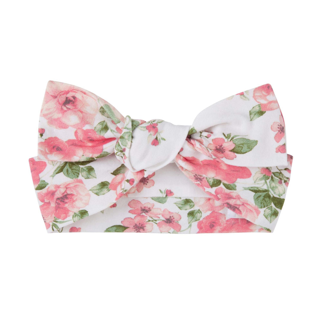 DESIGNER KIDZ EVELYN FLORAL HEADBAND - DUSTY PINK