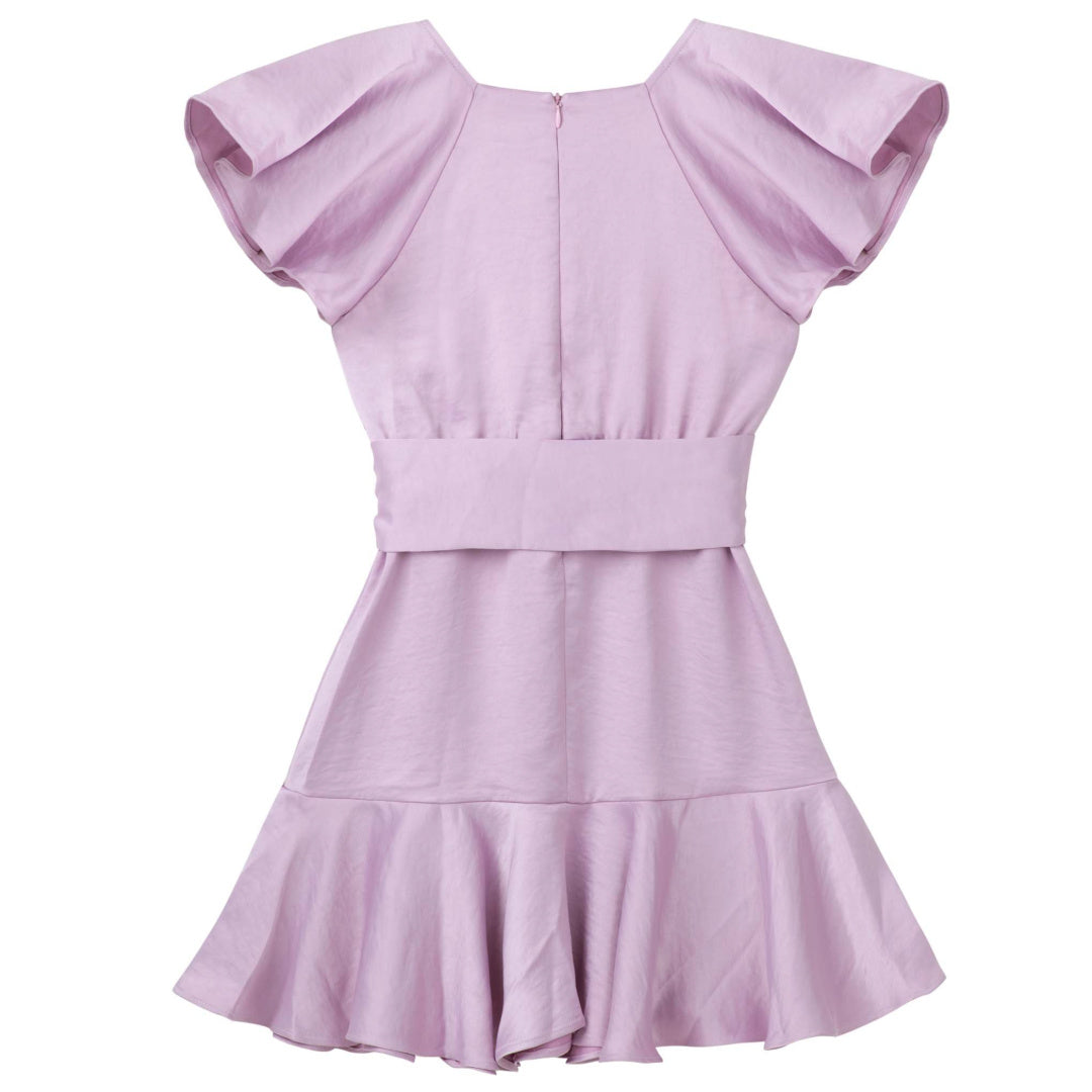 DESIGNER KIDZ GIGI FLUTTER SLEEVE DRESS - LILAC