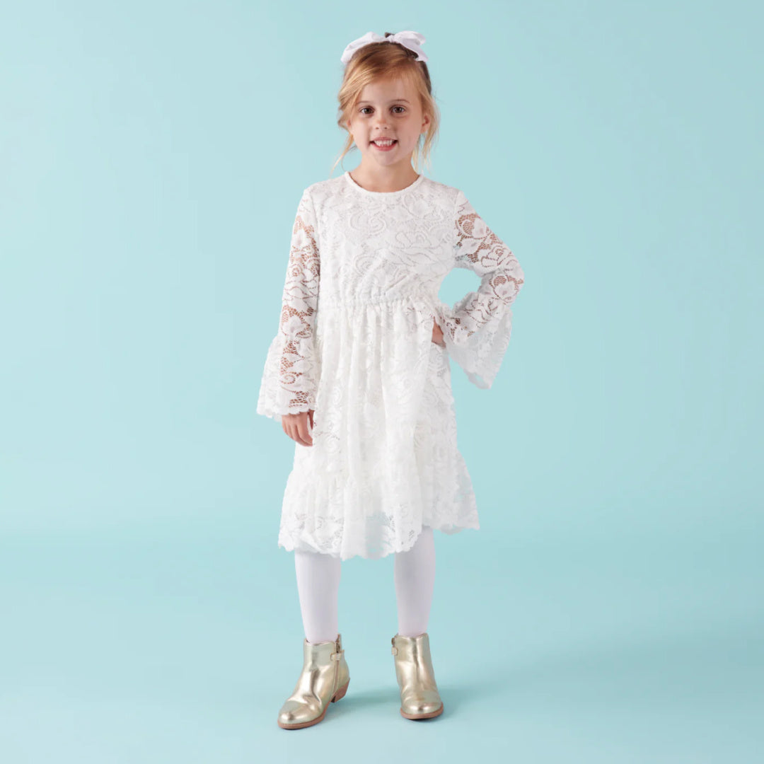 DESIGNER KIDZ ALICE L/S LACE DRESS