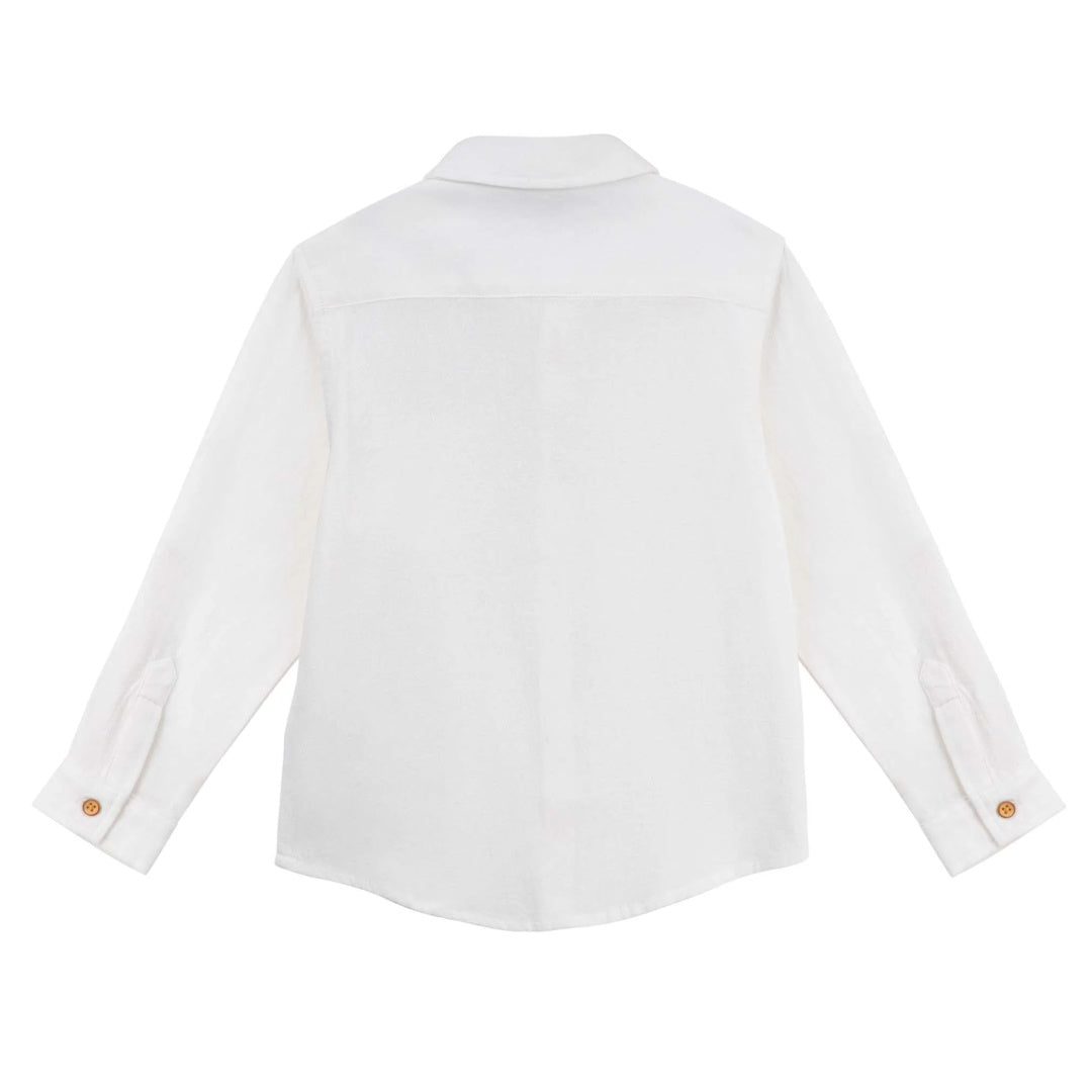 DESIGNER KIDZ BOYS ARCHIE L/S BUTTON SHIRT - IVORY
