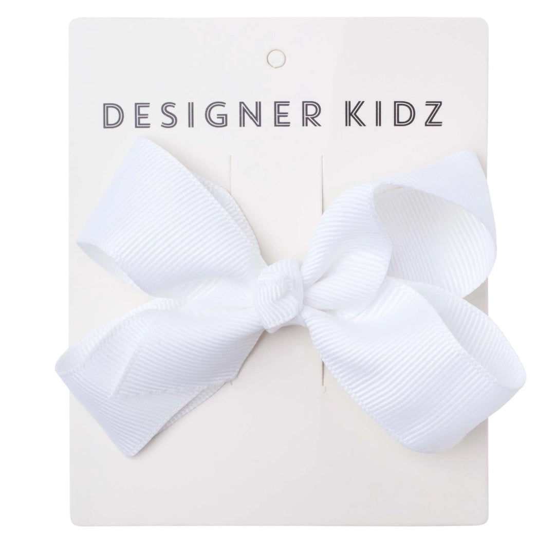 DESIGNER KIDZ BOW HAIR CLIP - WHITE