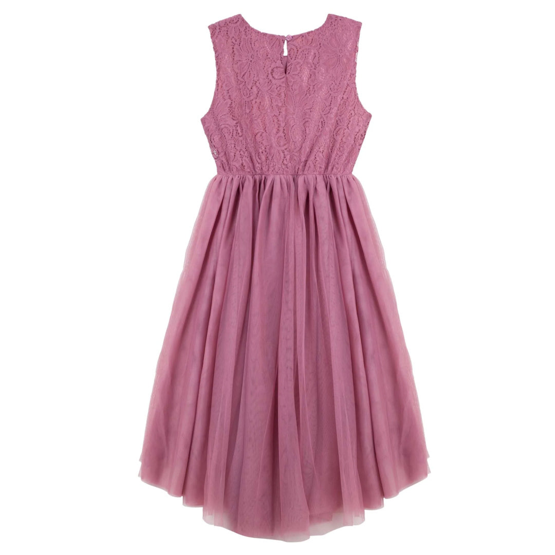 DESIGNER KIDZ DELILAH LACE DRESS - ROUGE