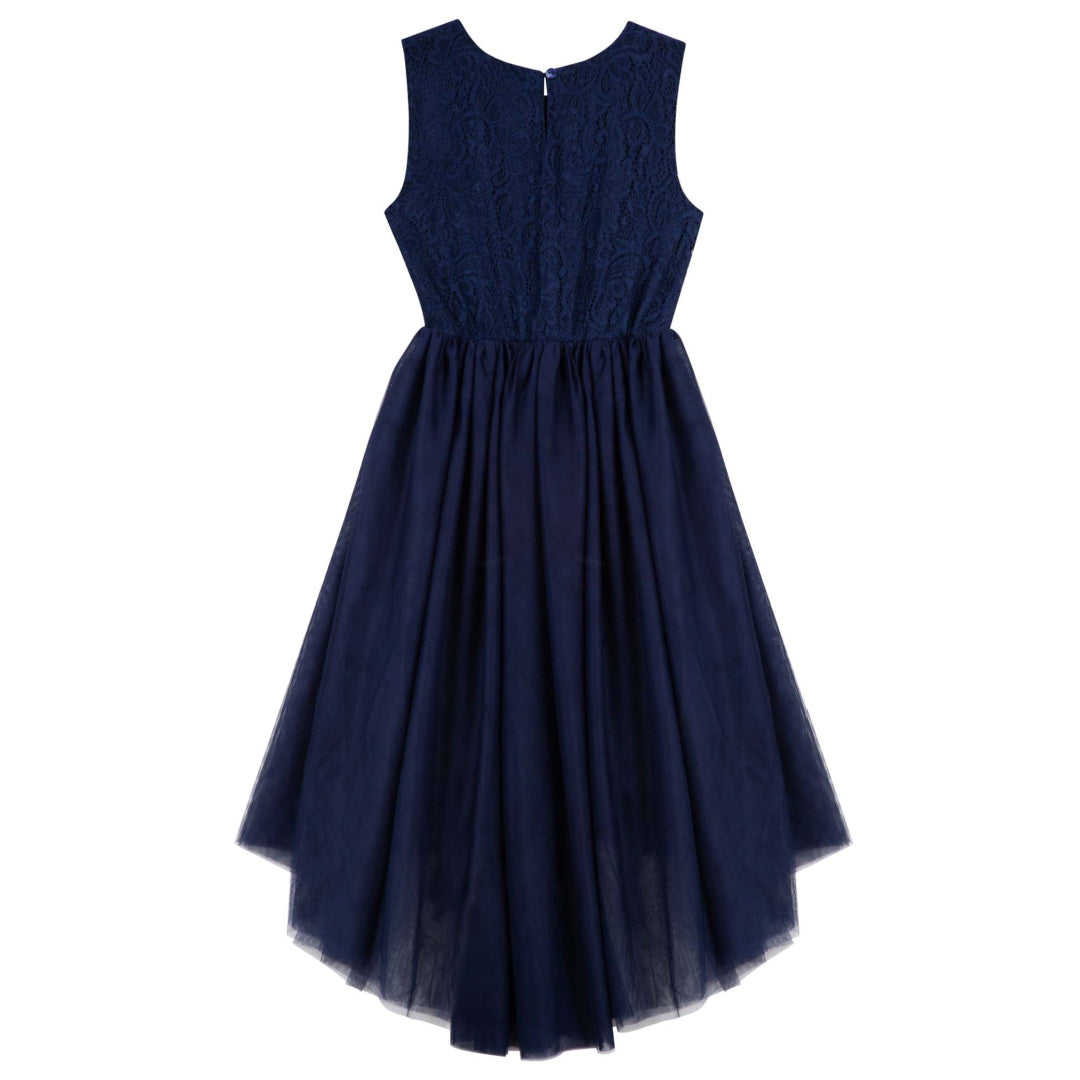 DESIGNER KIDZ DELILAH LACE DRESS - NAVY