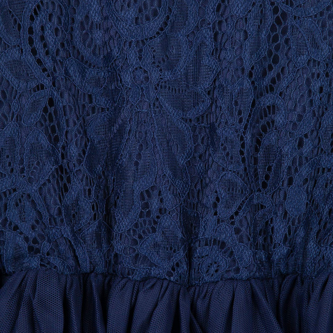 DESIGNER KIDZ DELILAH LACE DRESS - NAVY