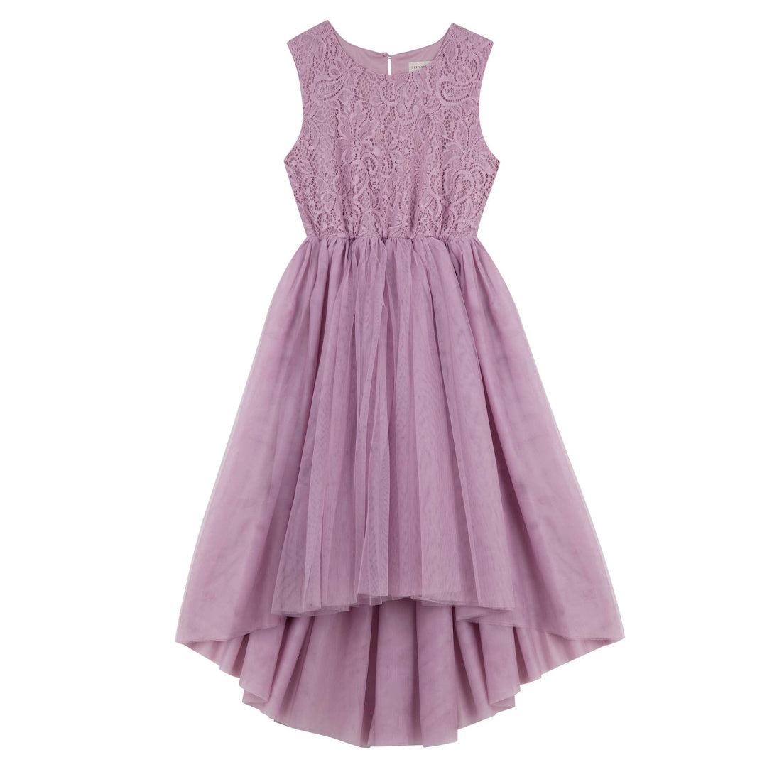 DESIGNER KIDZ DELILAH LACE DRESS - TRUFFLE