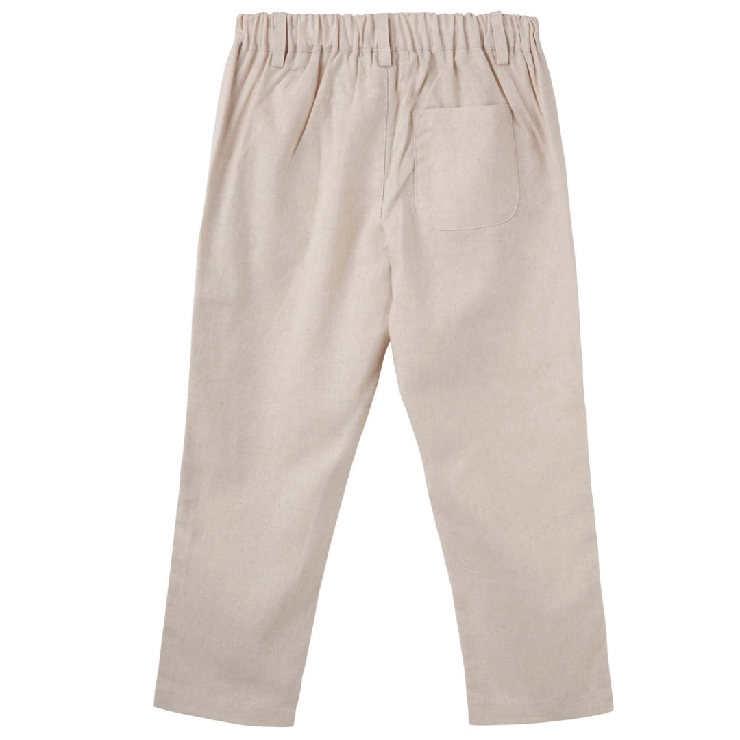 DESIGNER KIDZ BOYS FINLEY LINEN PANTS - SAND
