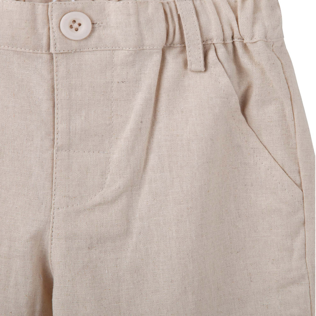 DESIGNER KIDZ BOYS FINLEY LINEN PANTS - SAND