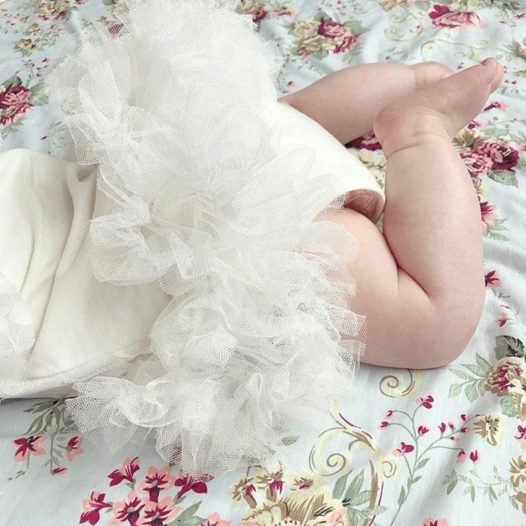 DESIGNER KIDZ LIBBY LACE PETTI ROMPER - IVORY