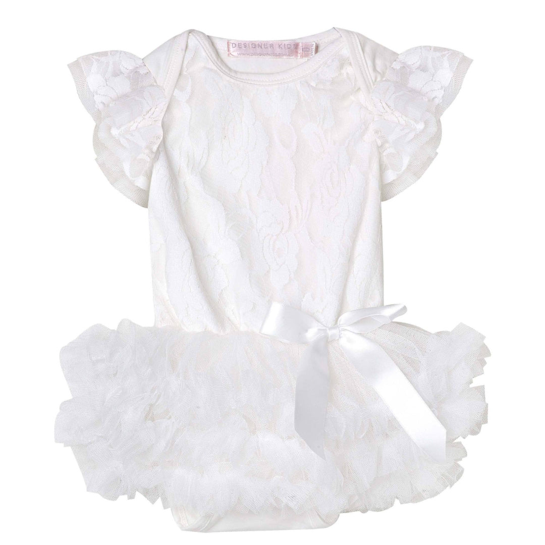 DESIGNER KIDZ LIBBY LACE PETTI ROMPER - IVORY