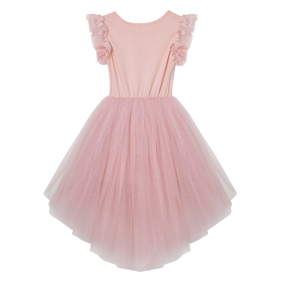 DESIGNER KIDZ LIBBY LACE TUTU DRESS - TEA ROSE