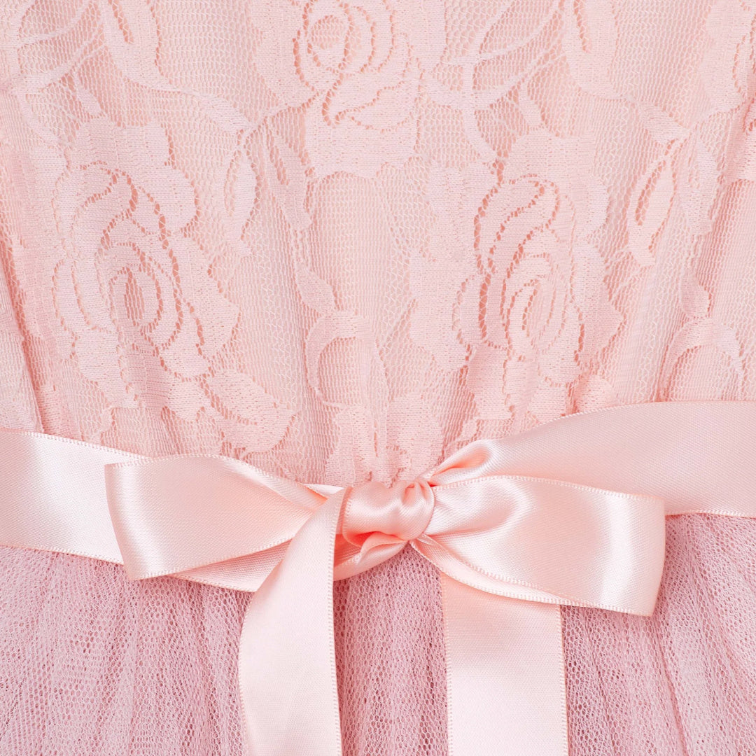 DESIGNER KIDZ LIBBY LACE TUTU DRESS - TEA ROSE