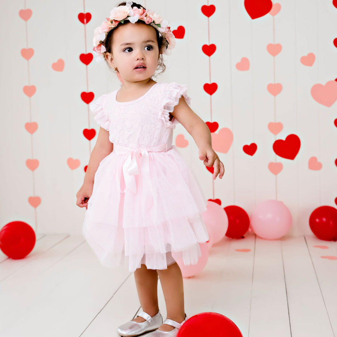 DESIGNER KIDZ MY FIRST LACE TUTU DRESS - PALE PINK