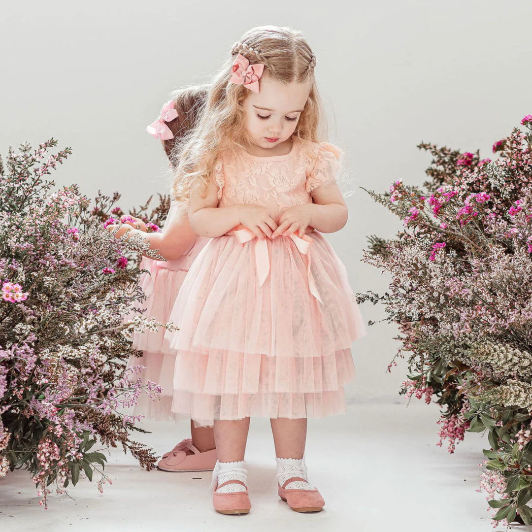DESIGNER KIDZ MY FIRST LACE TUTU DRESS - TEA ROSE