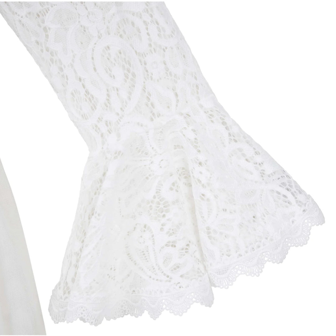 DESIGNER KIDZ OLIVIA L/S LACE DRESS - IVORY