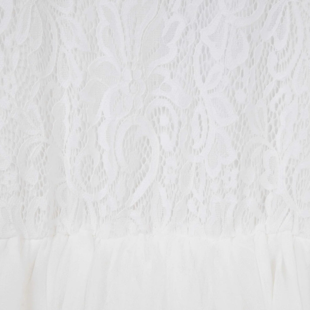 DESIGNER KIDZ OLIVIA L/S LACE DRESS - IVORY