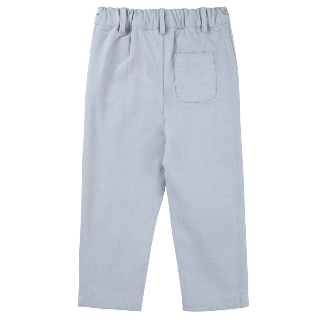 DESIGNER KIDZ BOYS OSCAR LINEN SUIT PANTS - ICE BLUE