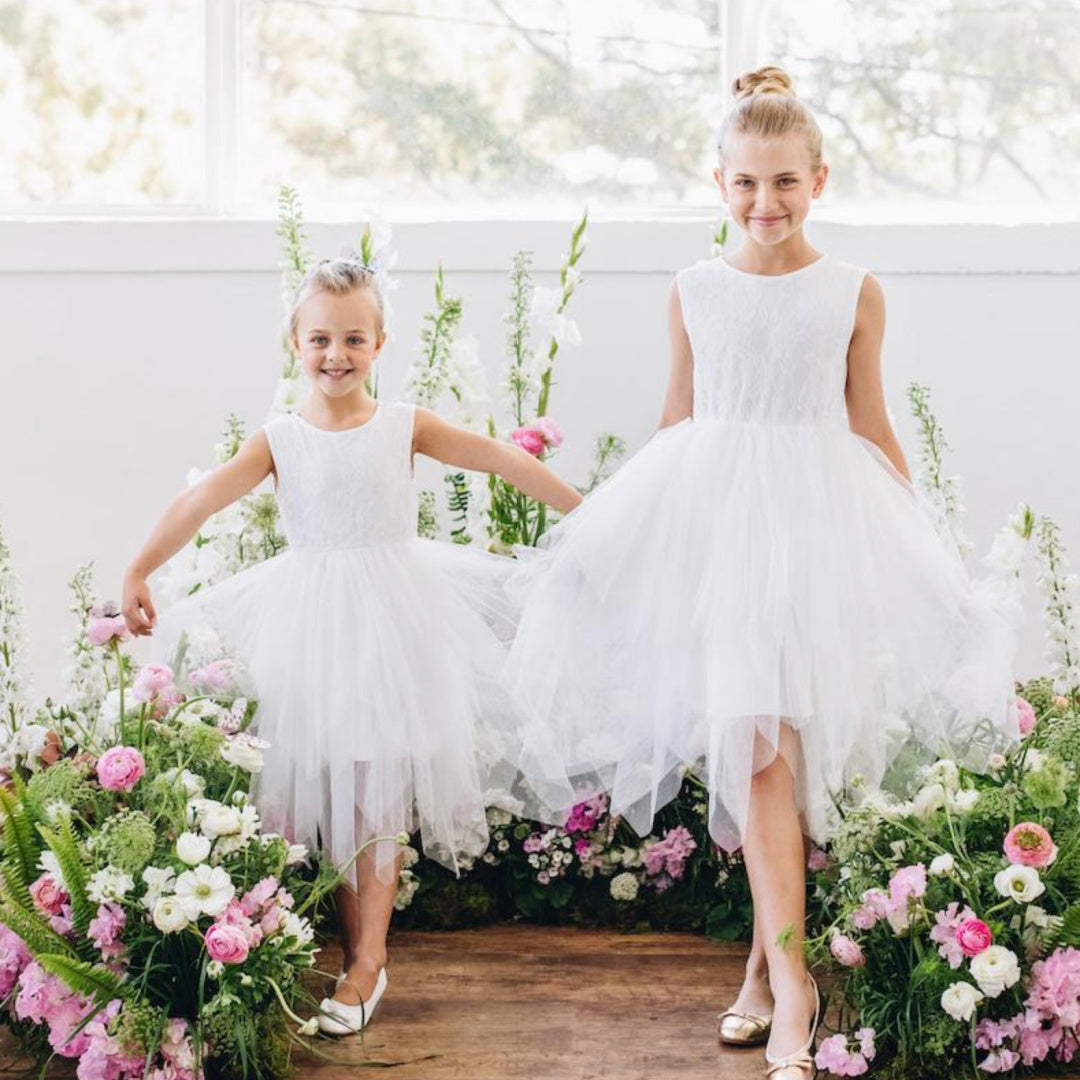 DESIGNER KIDZ SOPHIE LACE BODICE TUTU DRESS - IVORY