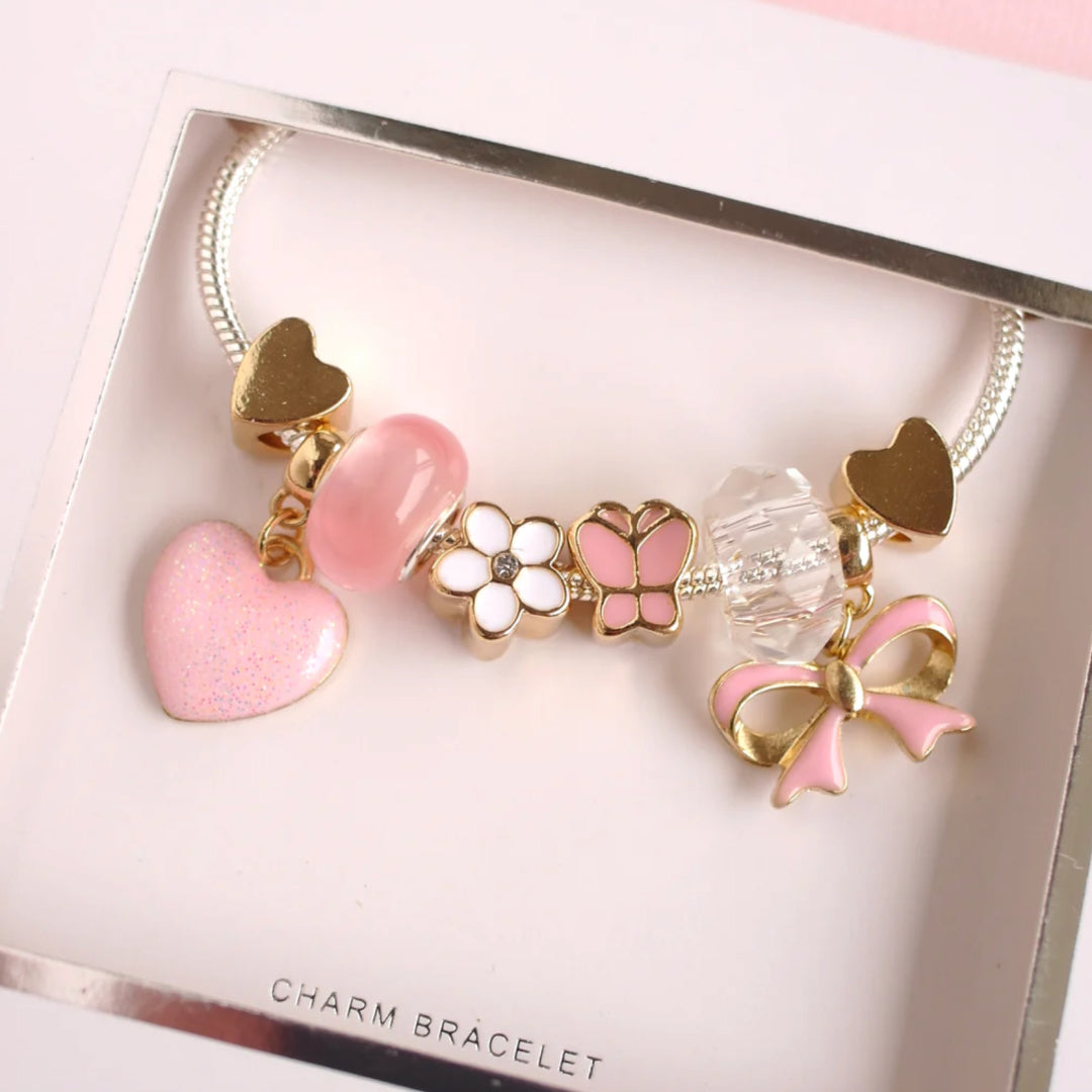 LAUREN HINKLEY PINK FANTASIA CHARM BRACELET