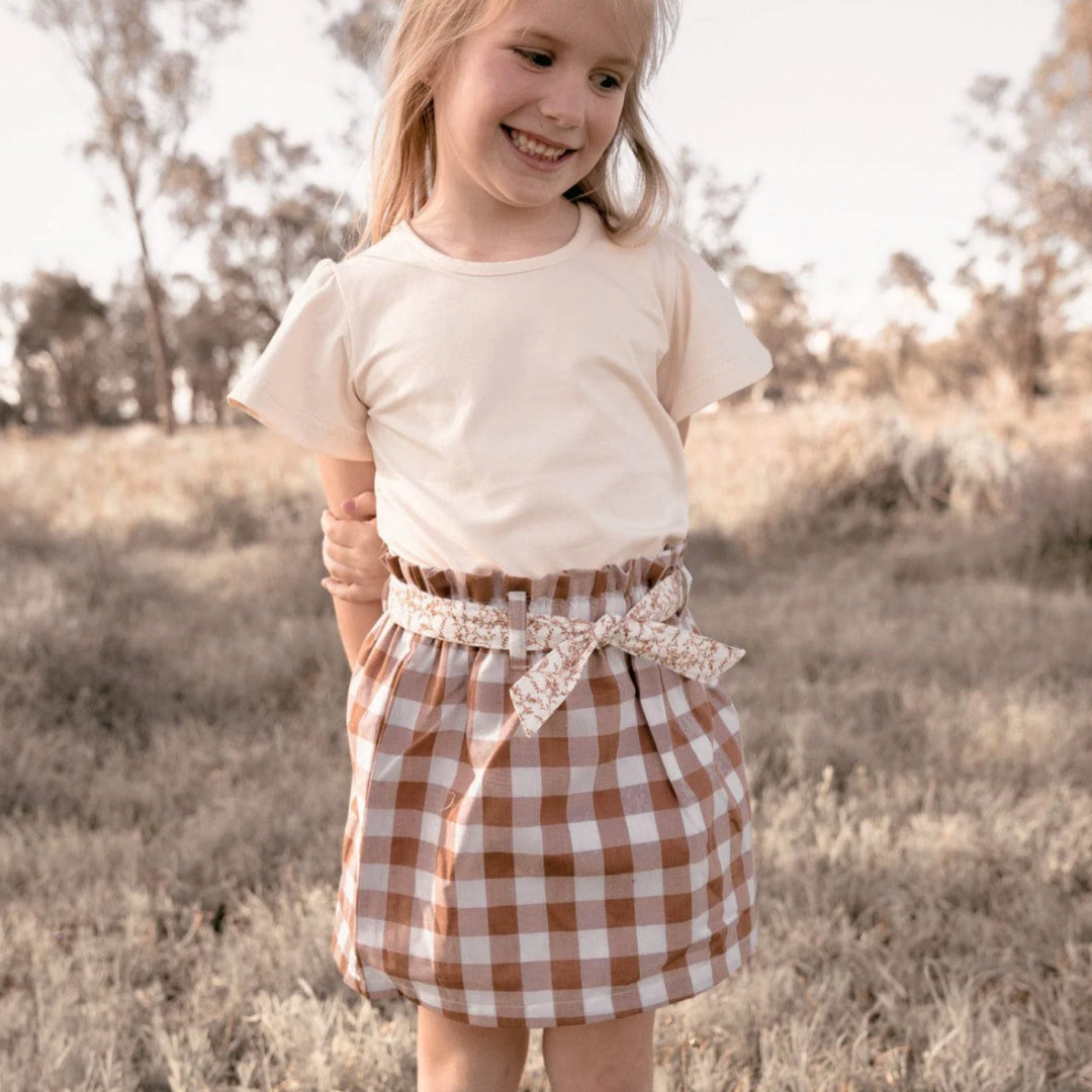 LOVE HENRY GIRLS FRILL SLEEVE TOP - CREAM