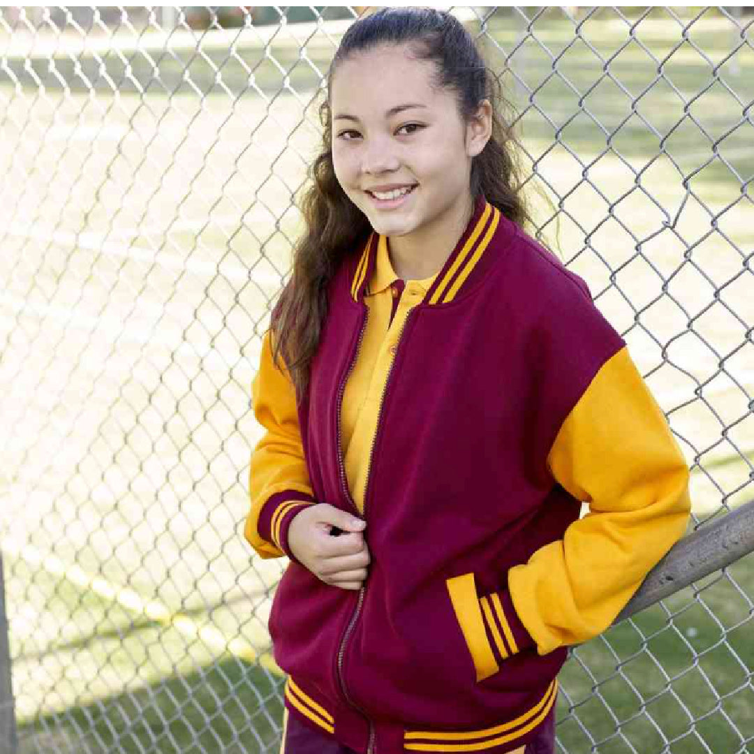 ALLIGATOR CREEK STATE SCHOOL BRUSHED FLEECE BASEBALL JACKET