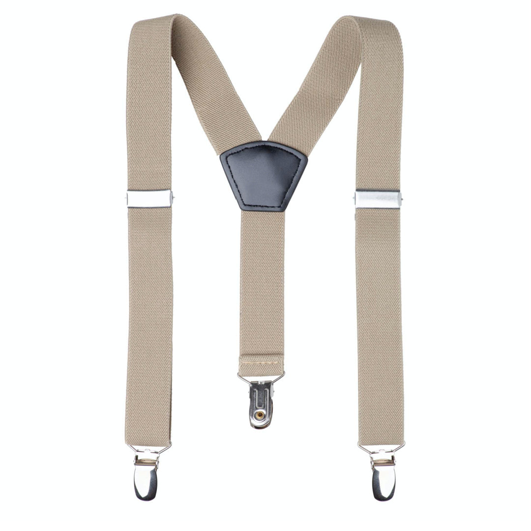 DESIGNER KIDZ BOYS BRADLEY SUSPENDERS - KHAKI