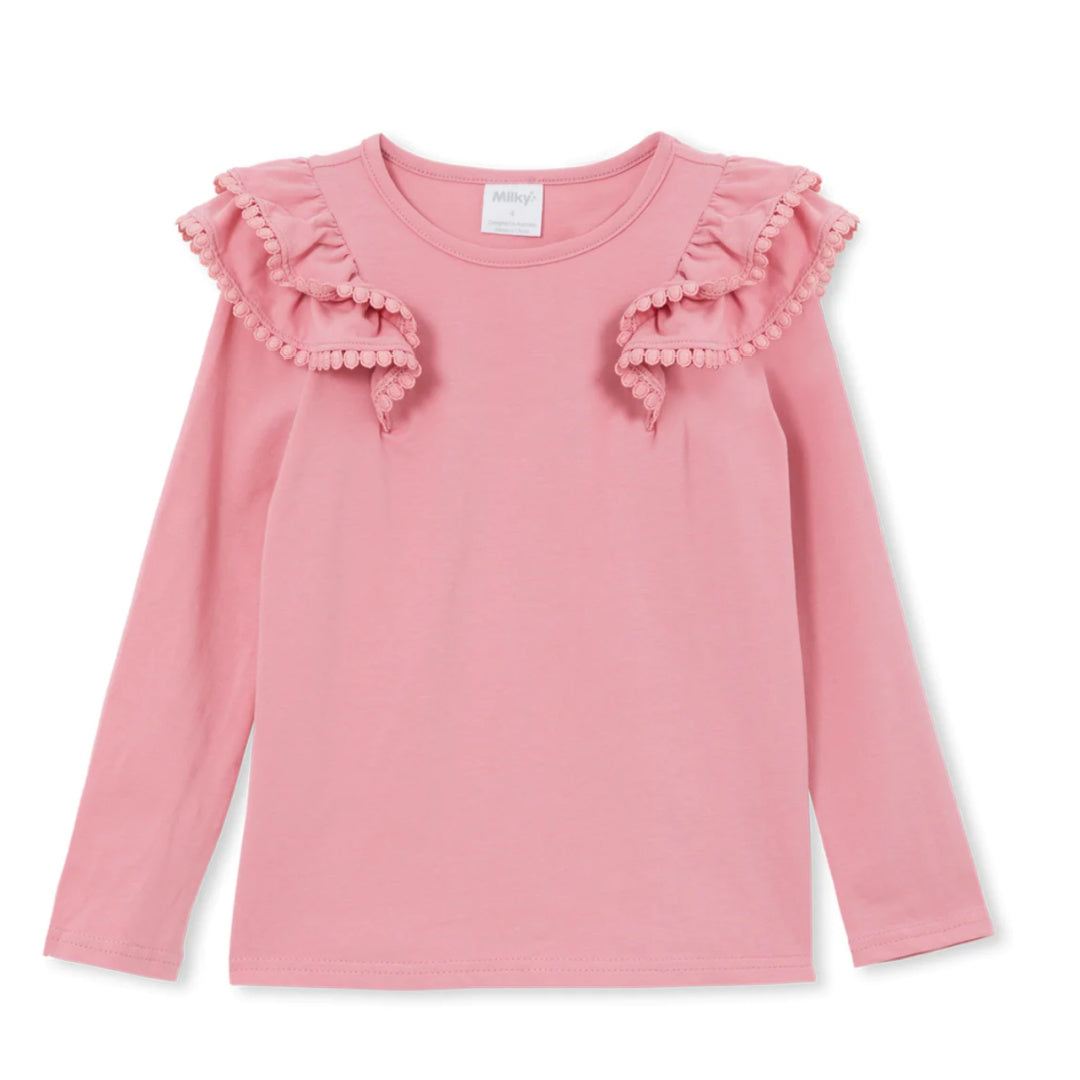 MILKY DETAIL TEE - DUSTY PINK