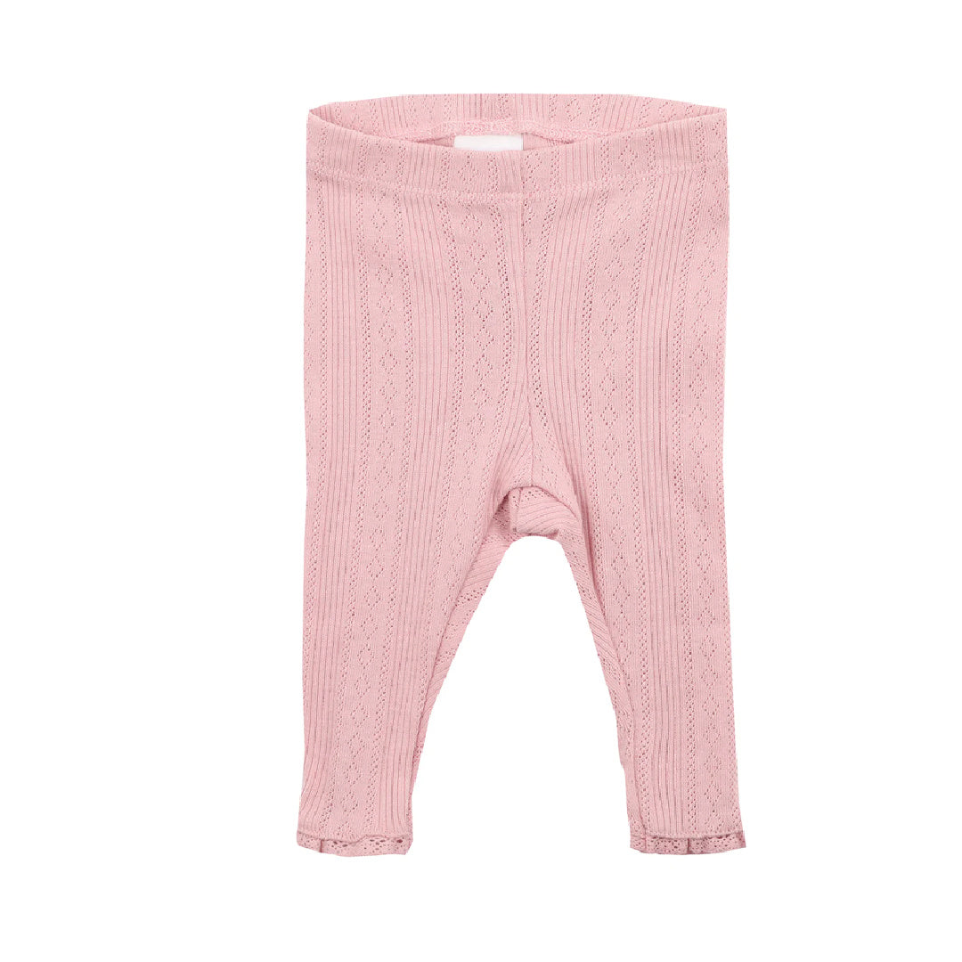 BEBE WHITE LABEL POINTELLE LEGGINGS - DUSKY PINK