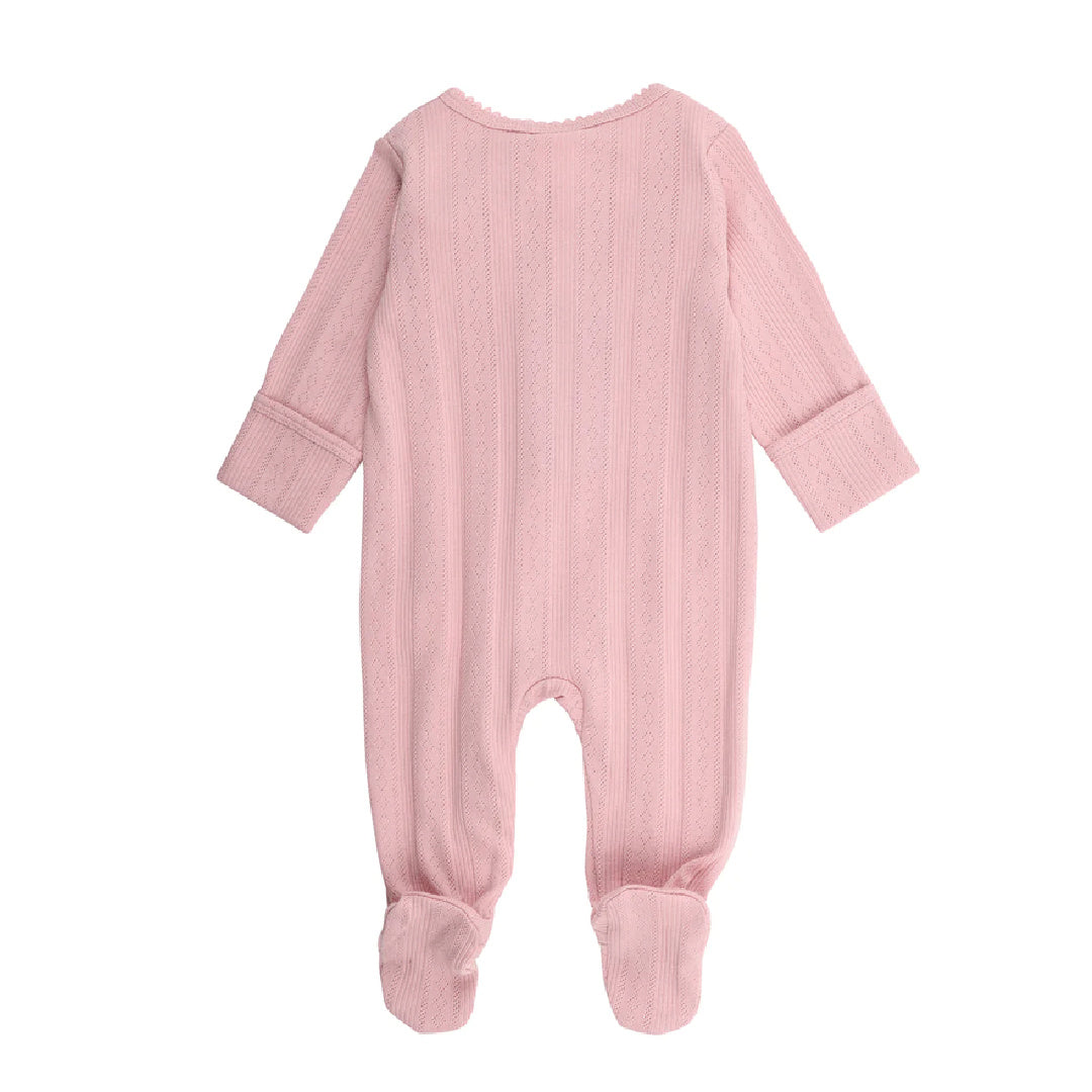 BEBE WHITE LABEL POINTELLE ONESIE - DUSKY PINK