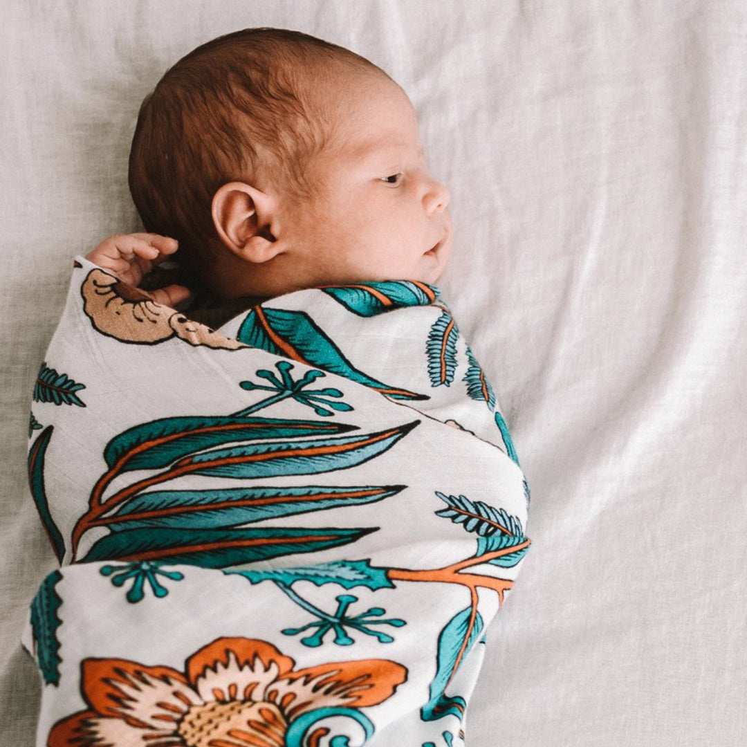 POP YA TOT ORGANIC MUSLIN SWADDLE - WATTLE AND GUM