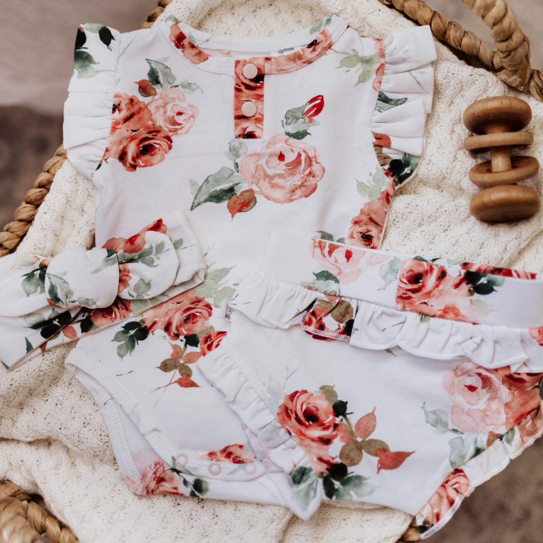 SNUGGLE HUNNY ORGANIC HIGH WAIST BLOOMERS - ROSEBUD