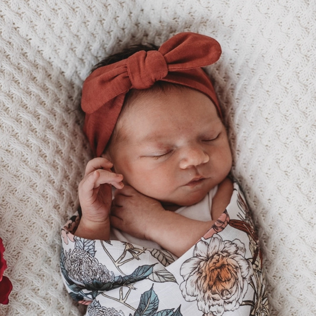 SNUGGLE HUNNY TOPKNOT HEADBAND - DEEP RUST